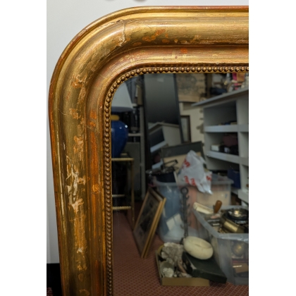 Miroir Louis-Philippe en bois doré