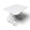 Table en fer forgé peint blanc