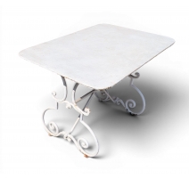 Table en fer forgé peint blanc