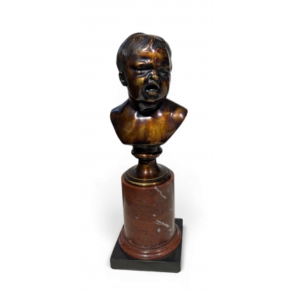 Buste d\'enfant en bronze d\'après HOUDON