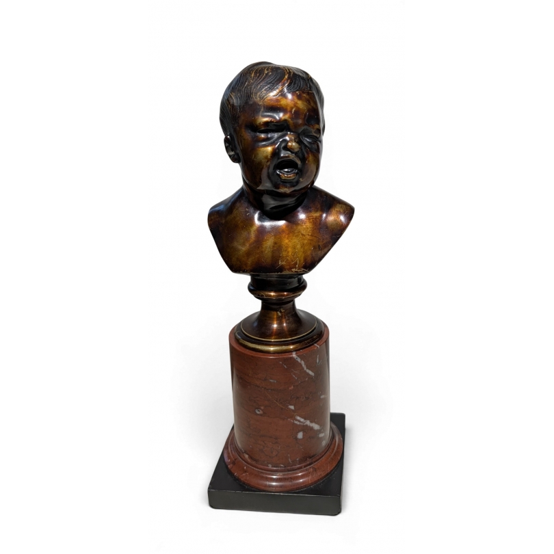 Buste d\'enfant en bronze d\'après HOUDON