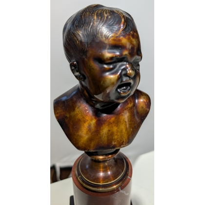 Buste d\'enfant en bronze d\'après HOUDON