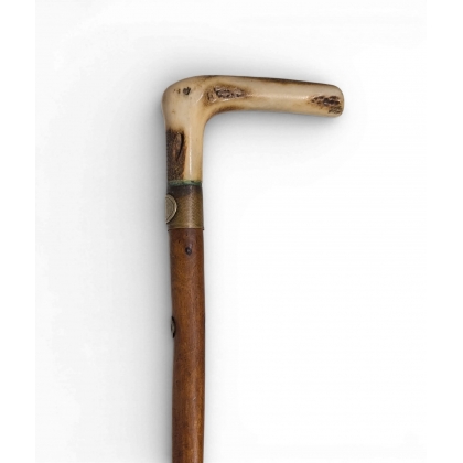 Walking stick with a horn handle