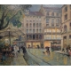Tableau "Place du marché" signé BAUDIT