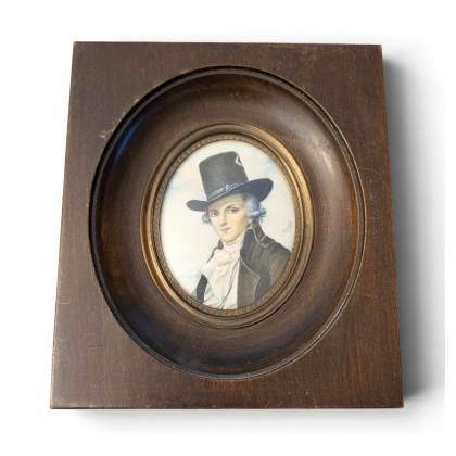 Paire de miniatures "Mr & Mme Seriziat"
