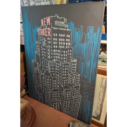 Toile sérigraphiée \"New Yorker\"