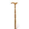 Canne à poignée en bois sculpté