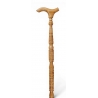 Canne à poignée en bois sculpté