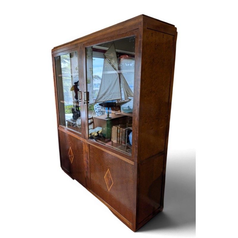 Large Art Deco display cabinet with inlay work by  Moinat SA  - Antiques and decorative items