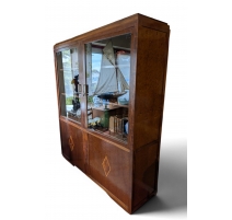 Grande vitrine Art Déco marquetée