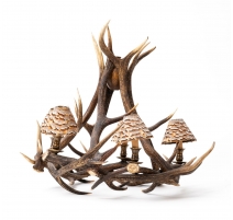Lustre rustique en bois de cerf