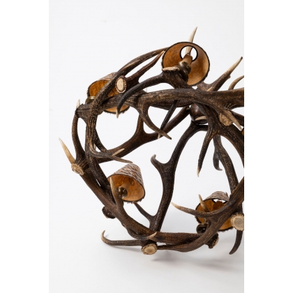 Lustre rustique en bois de cerf