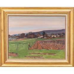 Tableau \"Bout de Vigne à Rolle\" signé CHINET