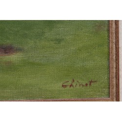 Tableau \"Bout de Vigne à Rolle\" signé CHINET