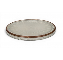Sous-plat ovale en verre et cuivre