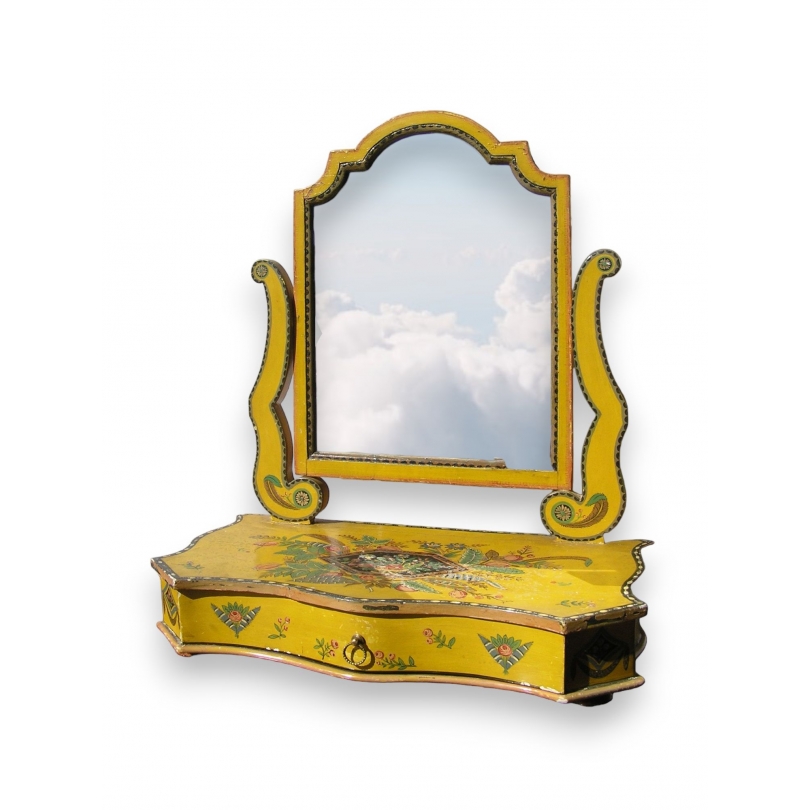 Psyché de table peint jaune sur  Moinat SA  - Antiquités décoration