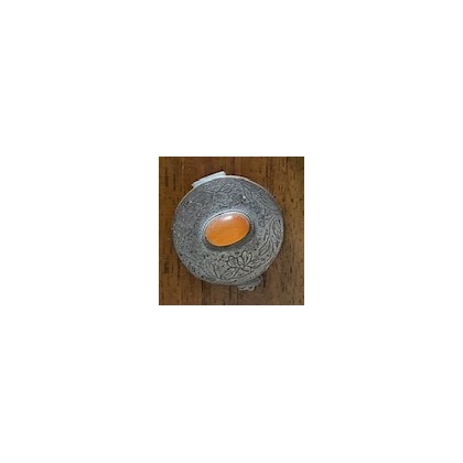 Small round box with an orange cabochon