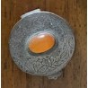 Small round box with an orange cabochon
