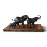 Bronze "Troupeau d'éléphants"