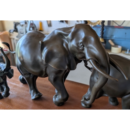 Bronze "Troupeau d'éléphants"