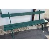 Banc de jardin en fonte et bois, peint vert