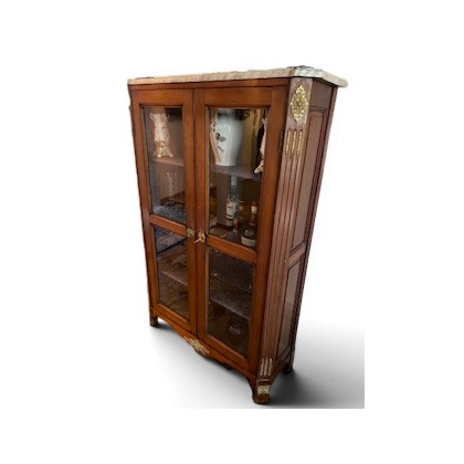 Louis XVI display cabinet with marble top