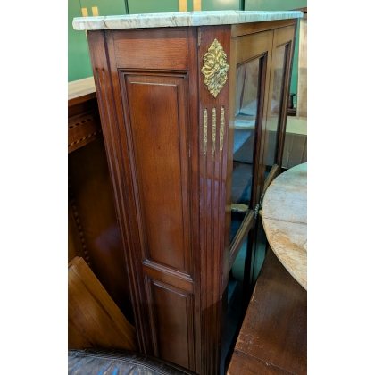 Louis XVI display cabinet with marble top