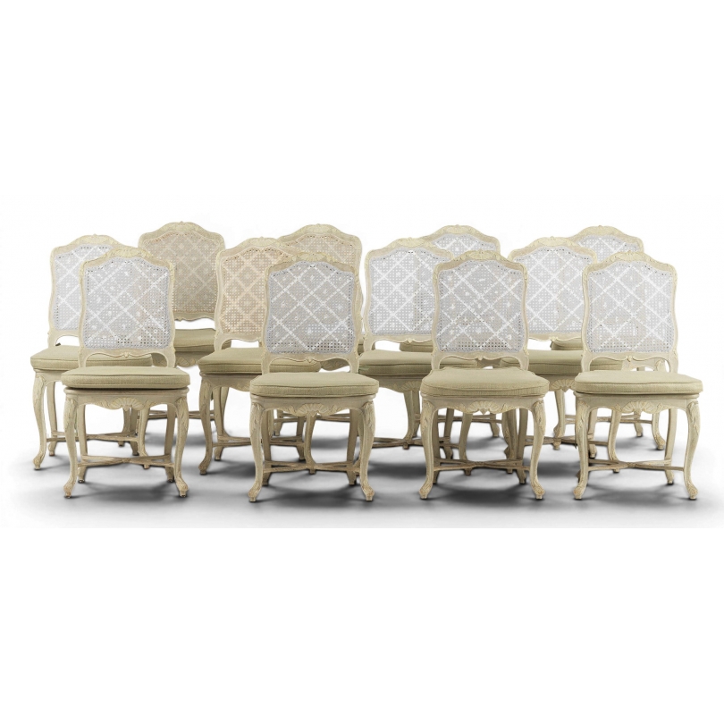 A set of 12 Louis XV-style cane chairs