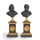 Paire de bustes Voltaire et Rousseau