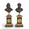Paire de bustes Voltaire et Rousseau