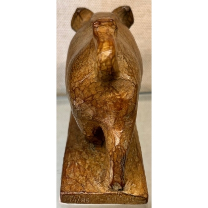 Bronze \"Ragot trottinant\" signé R. HAINARD