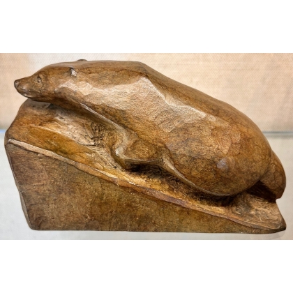 Bronze \"Blaireau dans la pente\" signé HAINARD