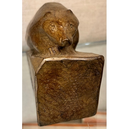 Bronze \"Blaireau dans la pente\" signé HAINARD