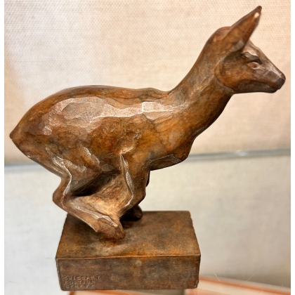 Bronze \"Chevrette au galop\" signé HAINARD