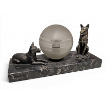 Lampe Art-Deco en marbre et régule