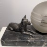 Lampe Art-Deco en marbre et régule