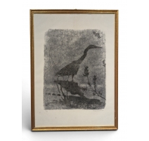 Gravure "Héron" signée Robert HAINARD