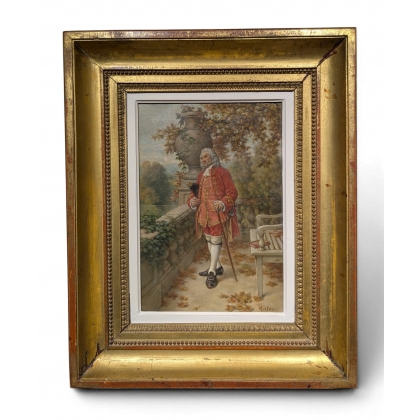 Tableau \"J.J. Rousseau\" signé GRISON
