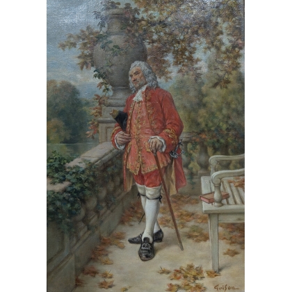 Painting entitled ‘J.J. Rousseau’, signed GRISON