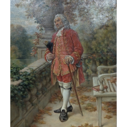 Painting entitled ‘J.J. Rousseau’, signed GRISON