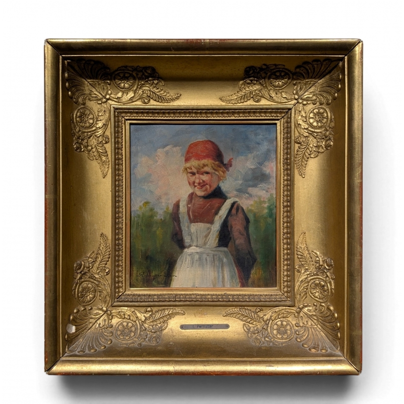 Painting entitled ‘Young Boy’, signed PERLMUTTER