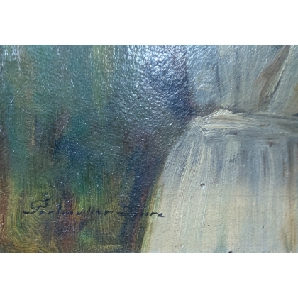 Painting entitled ‘Young Boy’, signed PERLMUTTER