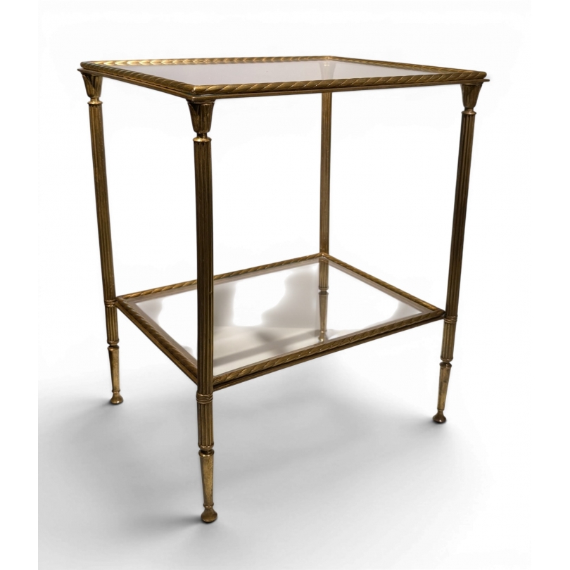 Table d'appoint en laiton et verre