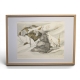 Gravure "Lagopèdes alpins l'hiver" signée COSANDEY