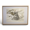 Gravure "Lagopèdes alpins l'hiver" signée COSANDEY