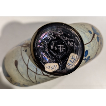Vase décor bleu et or signé R. PIERINI