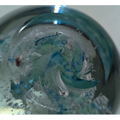 Sulfure bleu et turquoise signé Antoine PIERINI