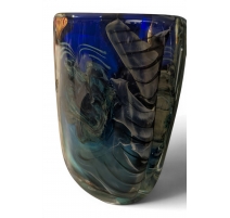 Vase décor intercalaire bleu signé A PIERINI