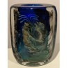 Blue decorative vase with insert, signed A PIERINI