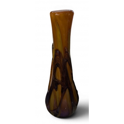 Vase jaune et violet signé Didier SABA